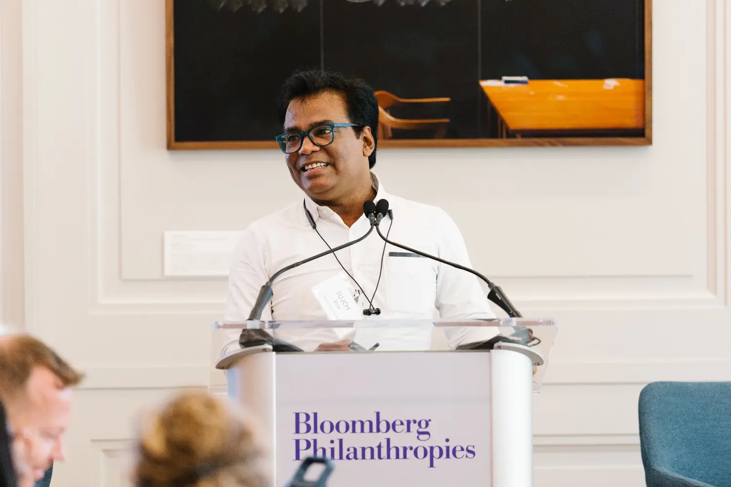 Sujoy Roy of CINI speaking at a Bloomberg Philanthropies drowning-prevention convening